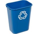 Rubbermaid Commercial Rubbermaid® Deskside Recycling Wastebasket, 10 Gallon, Blue FG295773BLUE